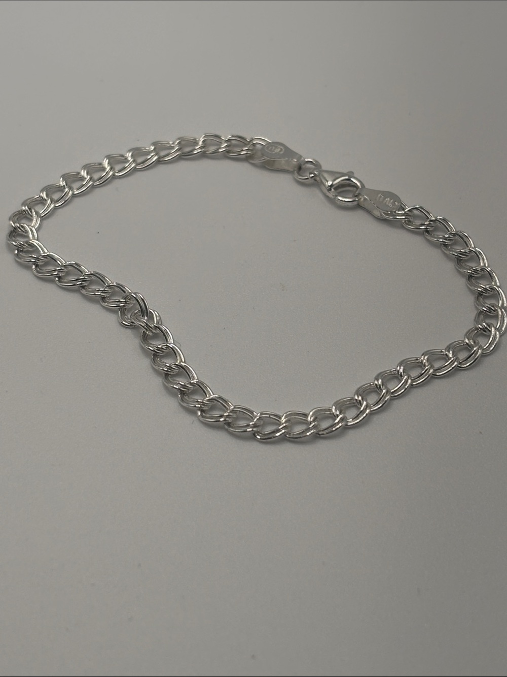 925 Italy Sterling Silver Link Chain Bracelet - Women's Accessory